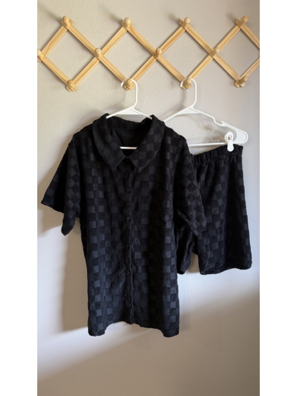 Remi + Friends Black Checkered Short Set